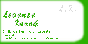 levente korok business card